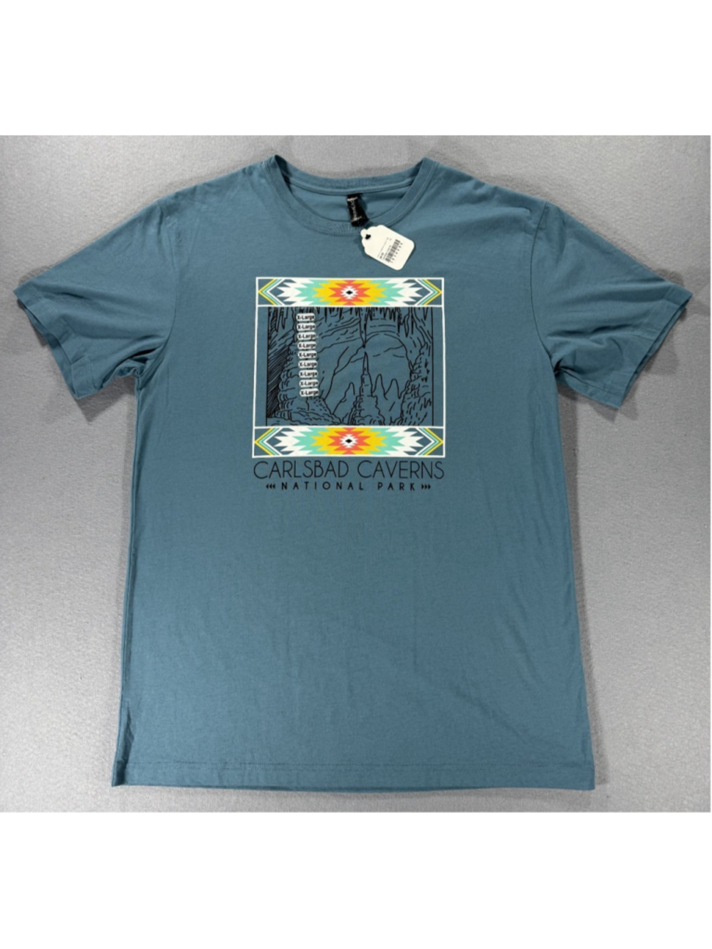 NWT Carlsbad Caverns National Park Graphic T-Shirt Teal Southwestern XL Men's